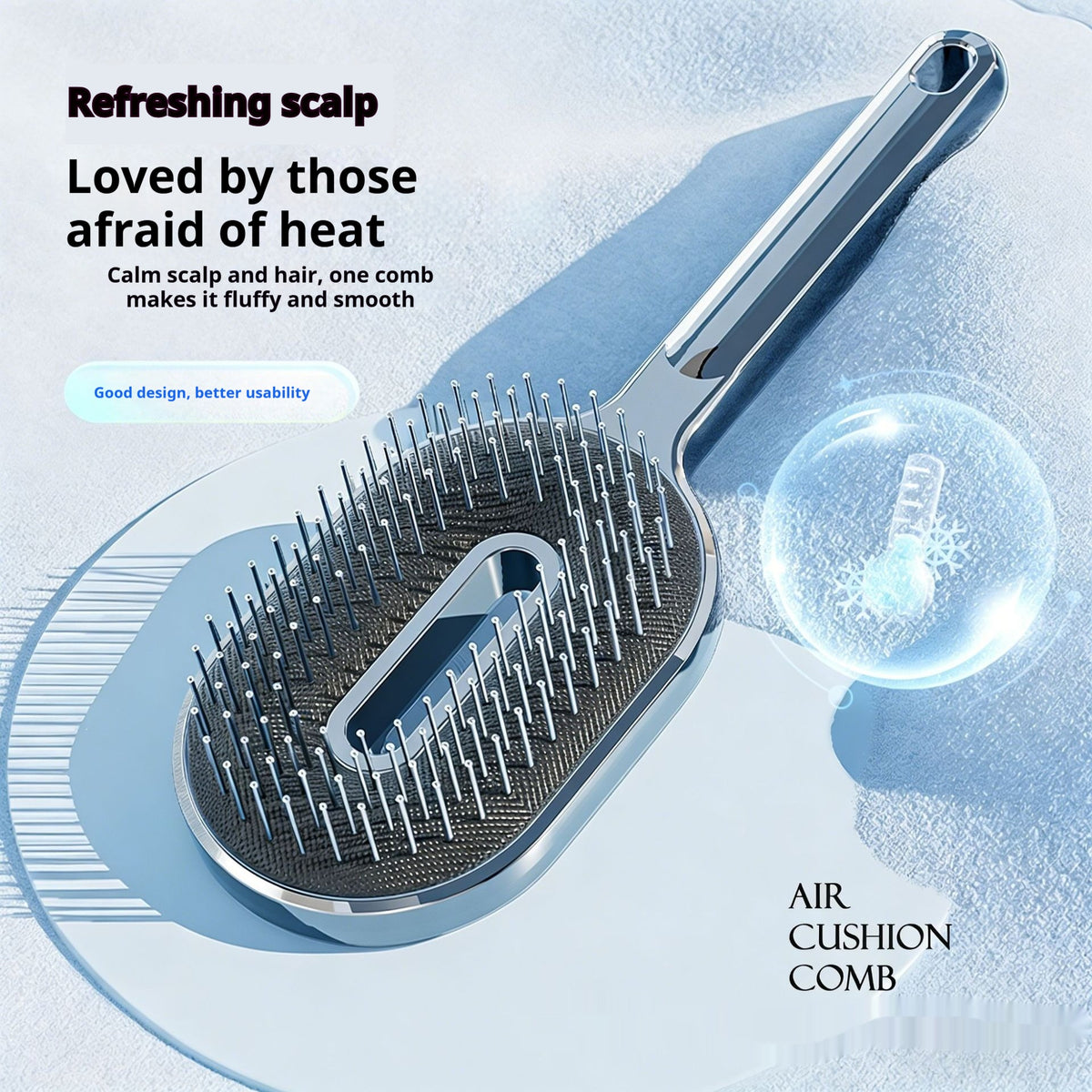 Fluffy Air Cushion Massage Comb – Volume & Detangling Hair Styling Comb Oasis Select