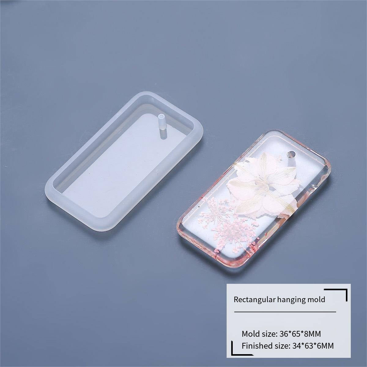 Silicone Epoxy Mold Set – Heart, Oval & Pendant Shapes Resin Craft Mold Oasis Select Rectangle
