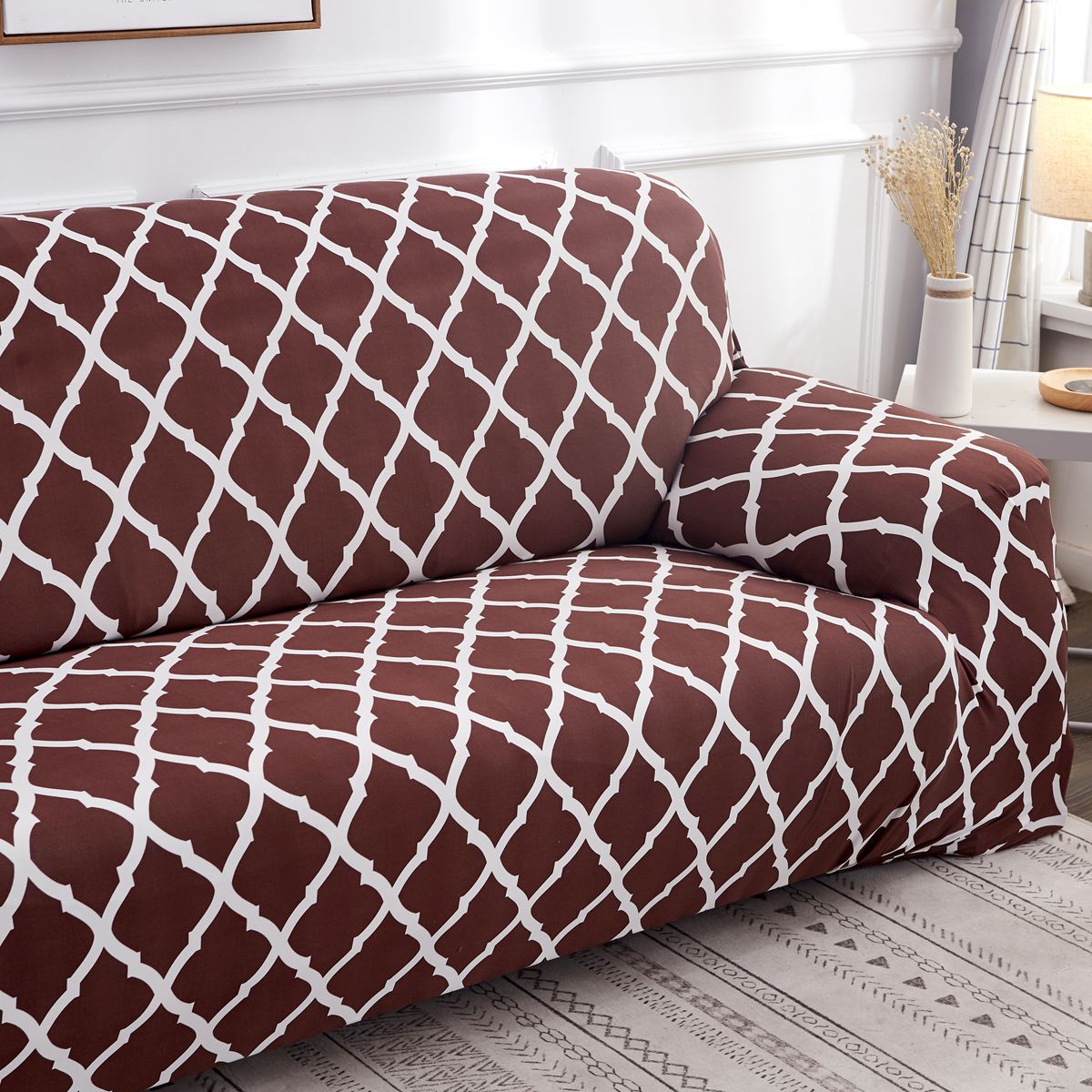 Elastic Floral Sofa Slipcover – Stretch Fit 2 & 3 Seater Cover Sofa Slipcover Oasis Select