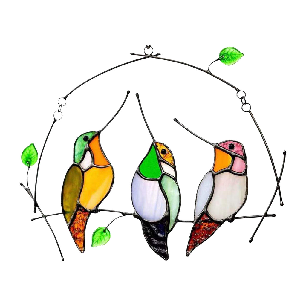Alloy Double-Sided Oil Drip Bird Hanging Wall Decoration Hanging Wall Decoration Oasis Select Three birds. / Acrylic printing