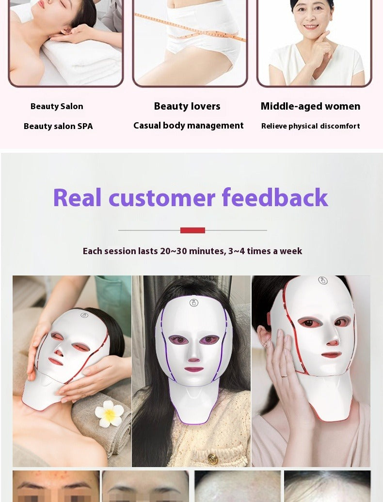 7-Color LED Photon Beauty Mask | Skin Rejuvenation Device LED Skin Care Mask Oasis Select