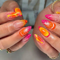 3D Resin Almond Press-On Nails | Jelly Design, Reusable Kit Press-On Nail Set Oasis Select Y774 24 pcs (Medium/Almond)