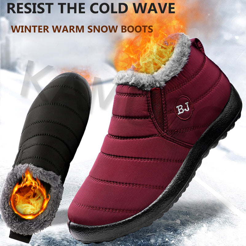 Waterproof Men's Winter Snow Boots – Fleece-Lined Big Size Winter Snow Boots Oasis Select