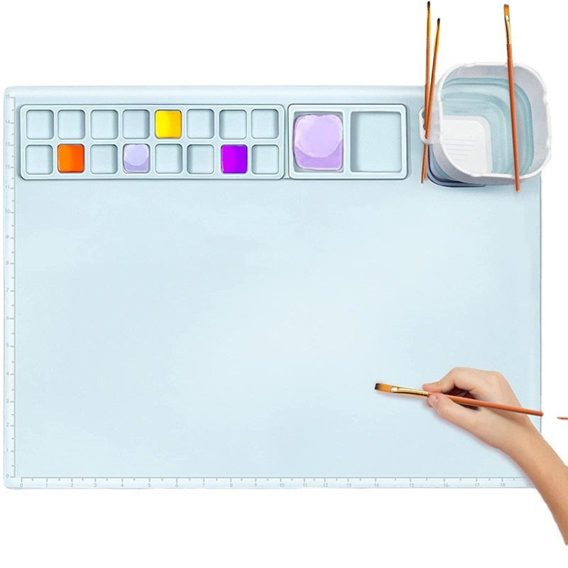 Silicone Drawing Mat for Kids with Palette & Brushes Kids Art Mat Oasis Select
