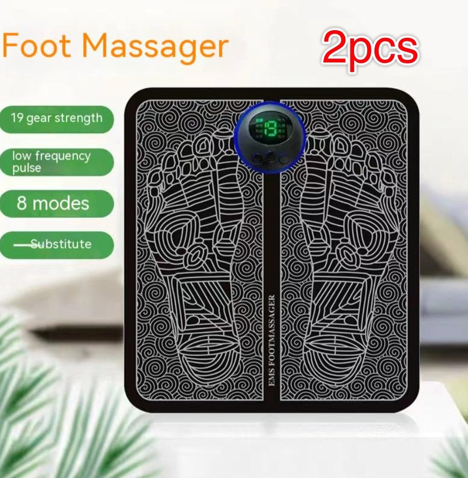 EMS Foot Massager Pad – 8 Modes, 19 Levels, USB Rechargeable EMS Foot Massager Oasis Select