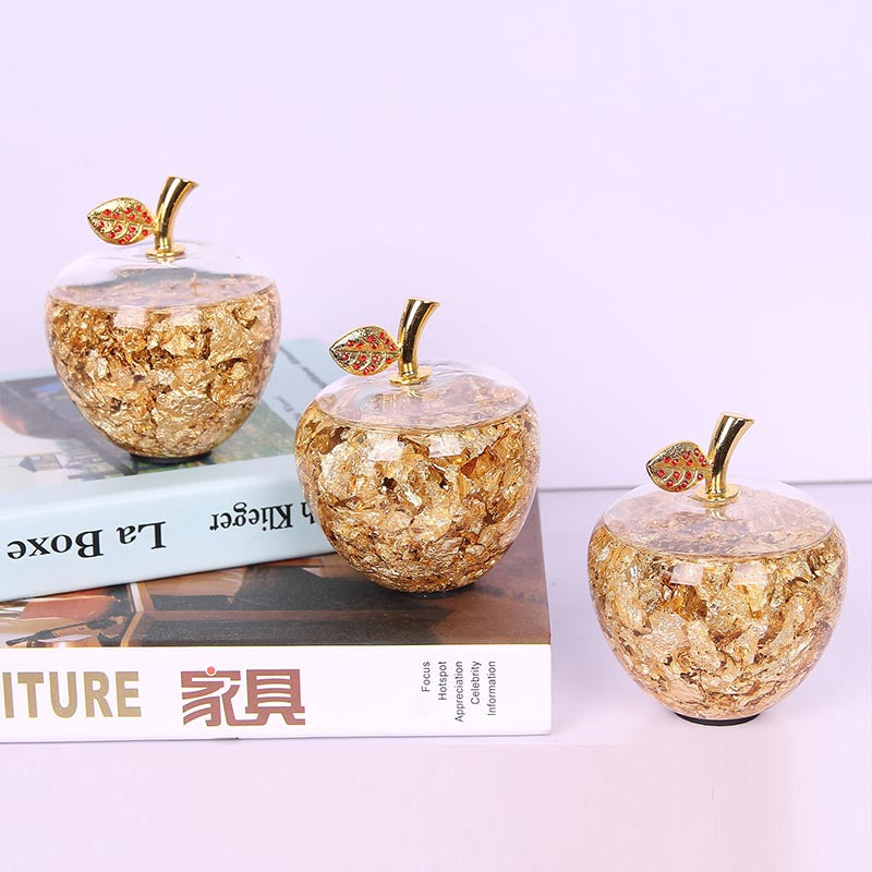 Gold Foil Plush Apple Christmas Ornament | Festive Decor Christmas Ornament Oasis Select