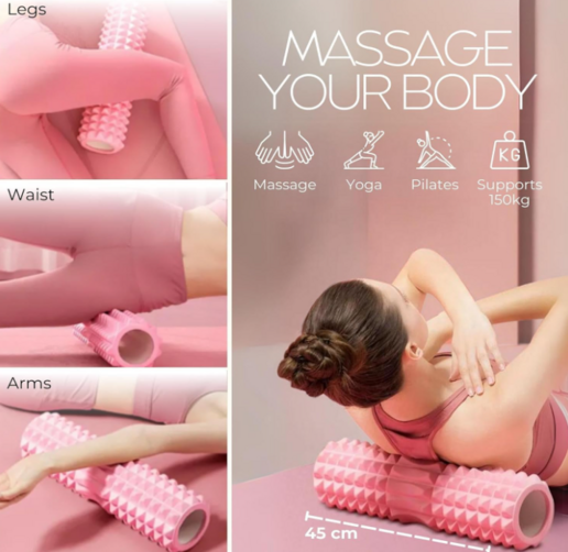 Dual-Zone Foam Roller Set – Massage Stick & Spike Ball Foam Roller Set Oasis Select