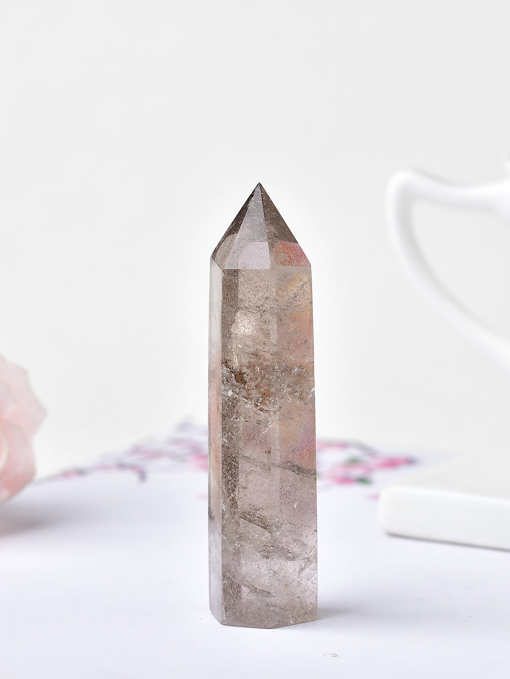 Natural Tea Quartz Crystal Stone – Polished Home & Office Decor Crystal Decor Stone Oasis Select Tea crystal 70-80mm