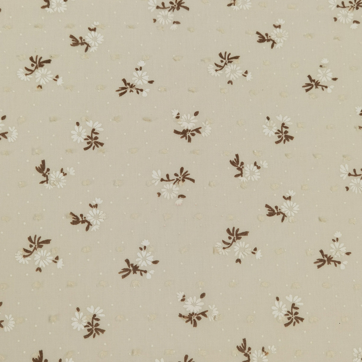 Daisy Embroidery Cotton Fabric 140cm – Kids Dress & Sewing Embroidery Cotton Fabric Oasis Select apricot