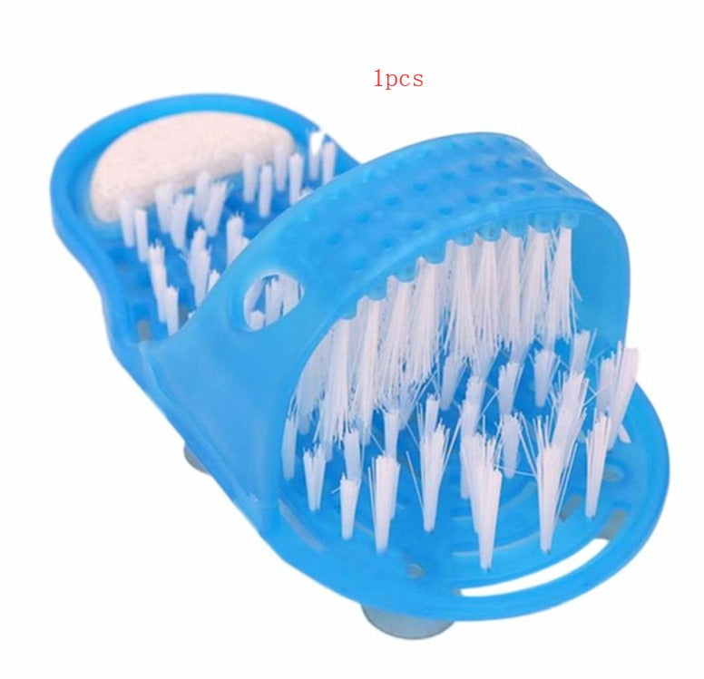 Shower Foot Scrubber Massager Slippers with Pumice Stone Foot Scrubber Slippers Oasis Select Blue - No box 1