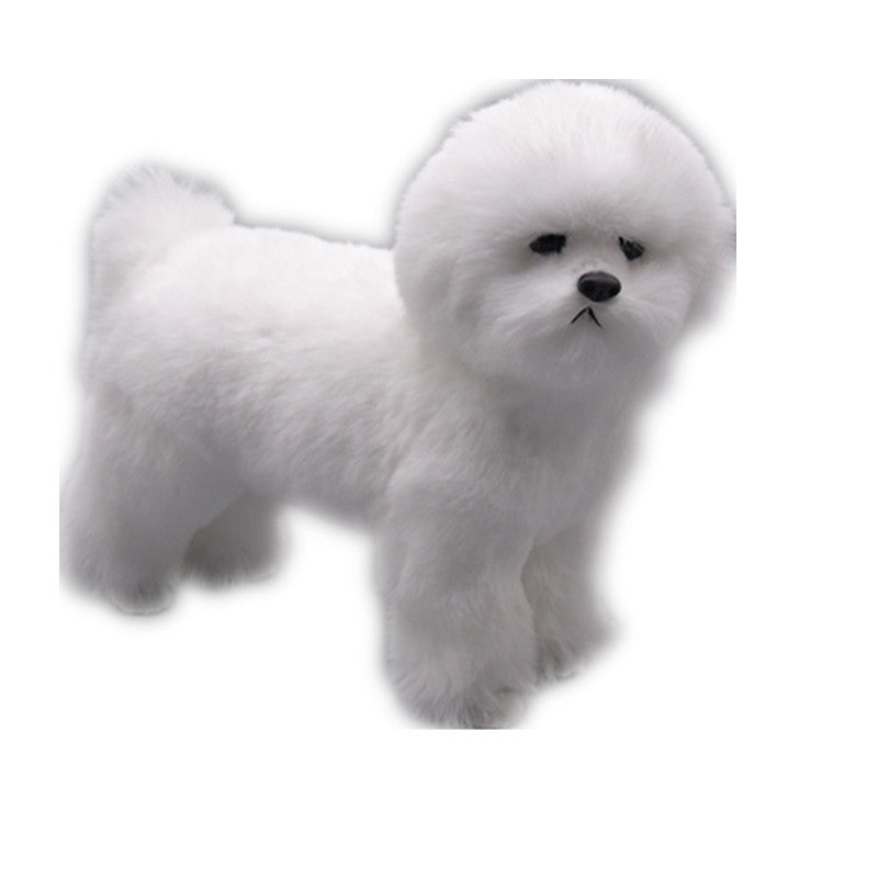 Realistic Plush Bichon Frise Dog Model | Lifelike Home Décor Decorative Dog Figurine Oasis Select