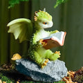 Cartoon Dinosaur Reading Book Resin Figurine | Home Decor Resin Figurine Oasis Select