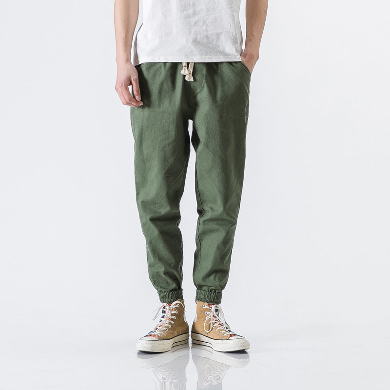 Men's Cotton Casual Pants – Slim Pencil Cut, Sizes M–3XL Men's Casual Pants Oasis Select Army Green XXL